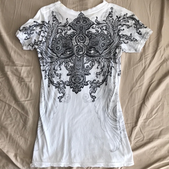 Sinful Short Sleeve White T-Shirt - Picture 3 of 8